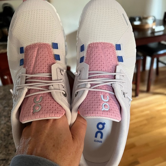 On Running Shoes - On Running Women's Sneakers - White, Pink, Blue